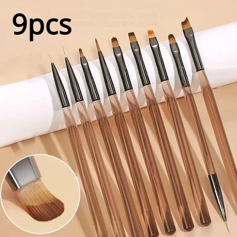Nail Art Liner Brushes - Professional Striping Drawing Pens 6-25mm - ZOOMNSTORE
