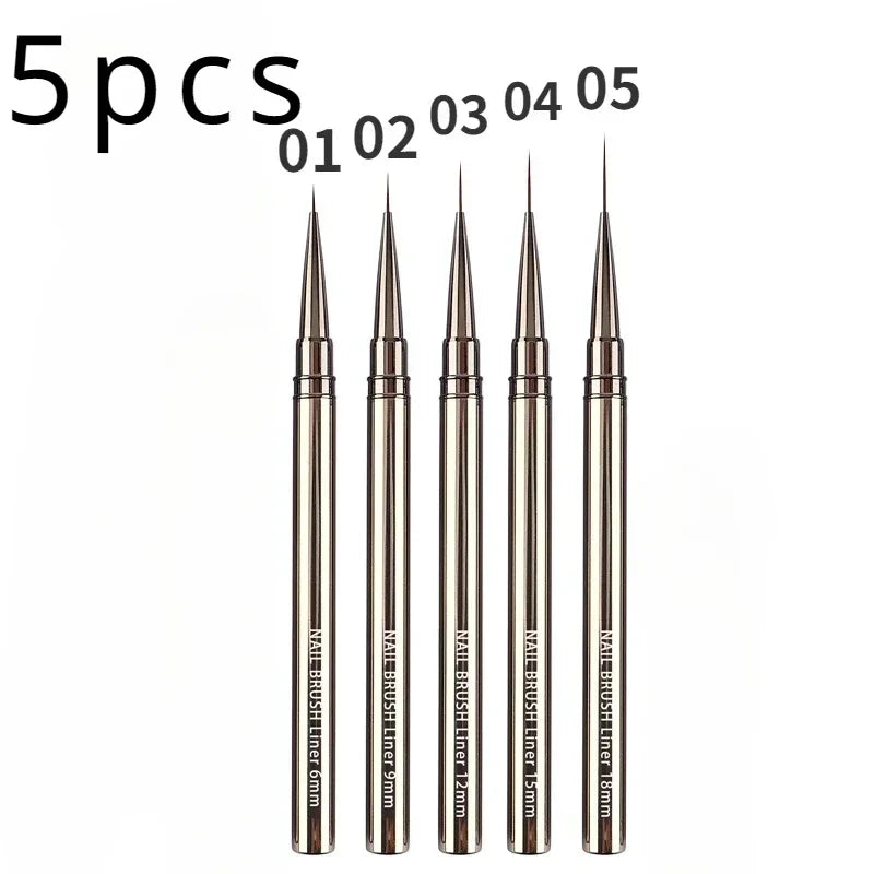Nail Art Liner Brushes - Professional Striping Drawing Pens 6-25mm - ZOOMNSTORE