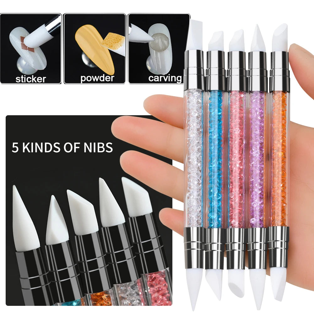Nail Art Liner Brushes - Ultra-Thin Painting Tool Set 510pcs PinkBlack - ZOOMNSTORE
