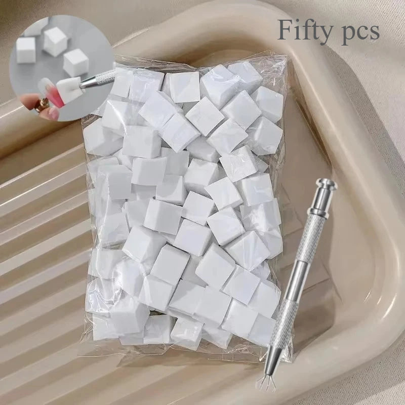 Nail Art Sponge Set - 50Pcs Gradient Nail Brushes Gel Polish Tools - ZOOMNSTORE