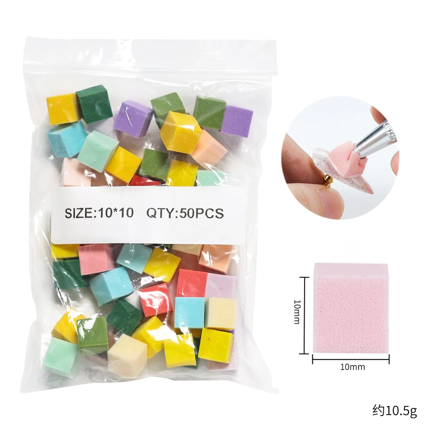 Nail Art Sponge Set - 50Pcs Gradient Nail Brushes Gel Polish Tools - ZOOMNSTORE