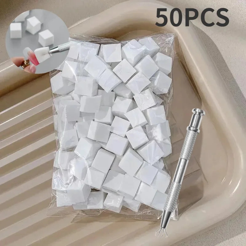 Nail Art Sponge Set - 50Pcs Gradient Nail Brushes Gel Polish Tools - ZOOMNSTORE