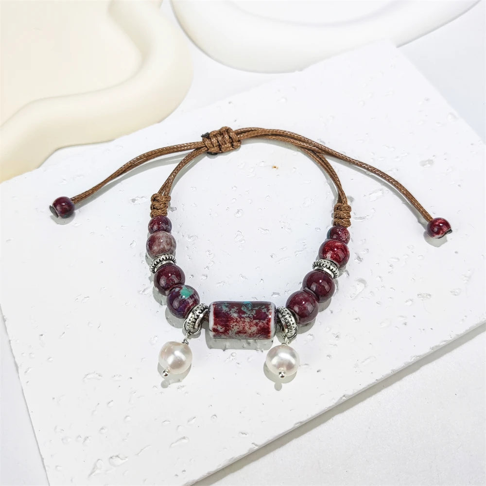 Handmade Seashell Fish Scale Bracelet - Braided Shell Beaded Jewelry for Women - ZOOMNSTORE