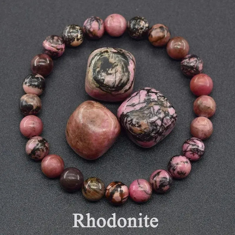 Natural Stone Bead Bracelet - 8MM Epidote Zoisite Quartz Lava Tiger Eye for Men and Women - ZOOMNSTORE