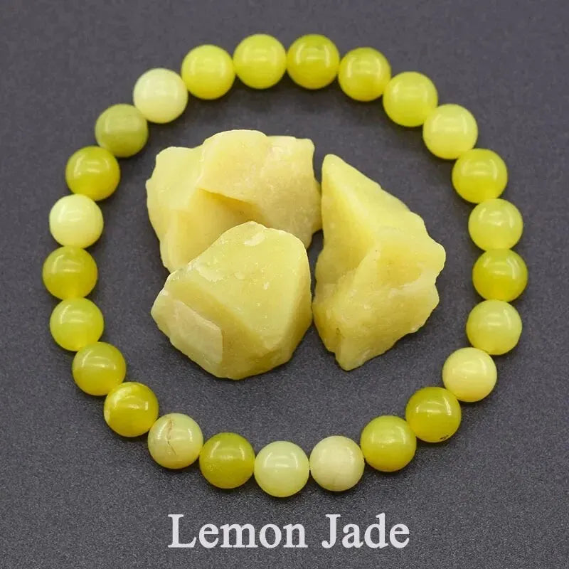 Natural Stone Bead Bracelet - 8MM Epidote Zoisite Quartz Lava Tiger Eye for Men and Women - ZOOMNSTORE