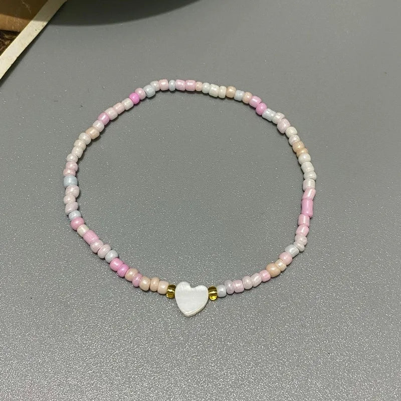 Nature Shell Love Heart Bracelet - Handmade Jewelry for Girls and Women Cute Romantic Gift - ZOOMNSTORE