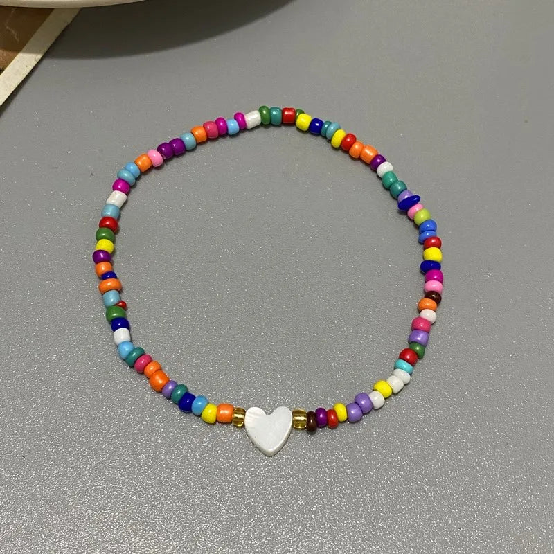 Nature Shell Love Heart Bracelet - Handmade Jewelry for Girls and Women Cute Romantic Gift - ZOOMNSTORE