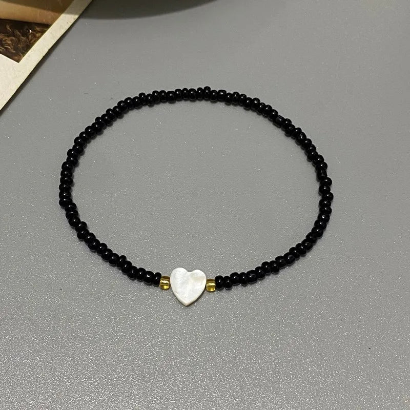 Nature Shell Love Heart Bracelet - Handmade Jewelry for Girls and Women Cute Romantic Gift - ZOOMNSTORE