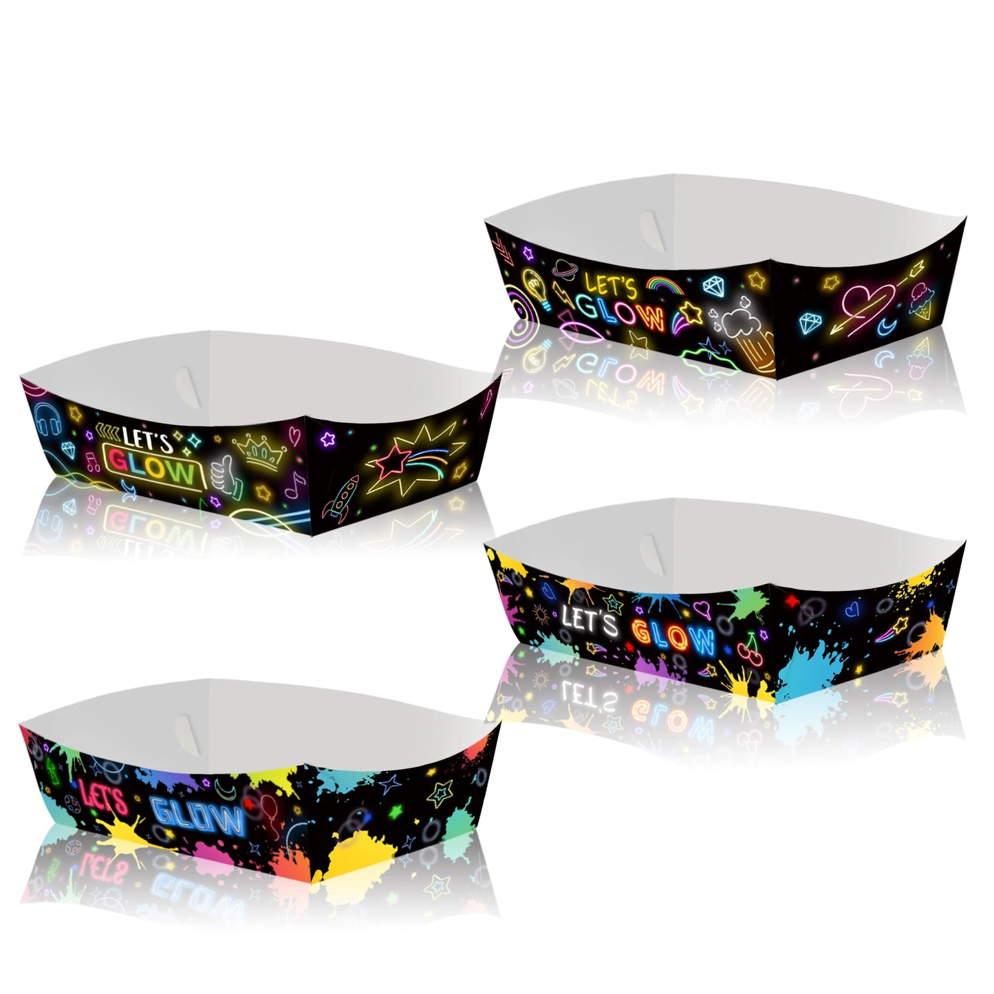 Neon Glow Birthday Party Supplies - Disposable Plates Napkins Cups for Kids - ZOOMNSTORE