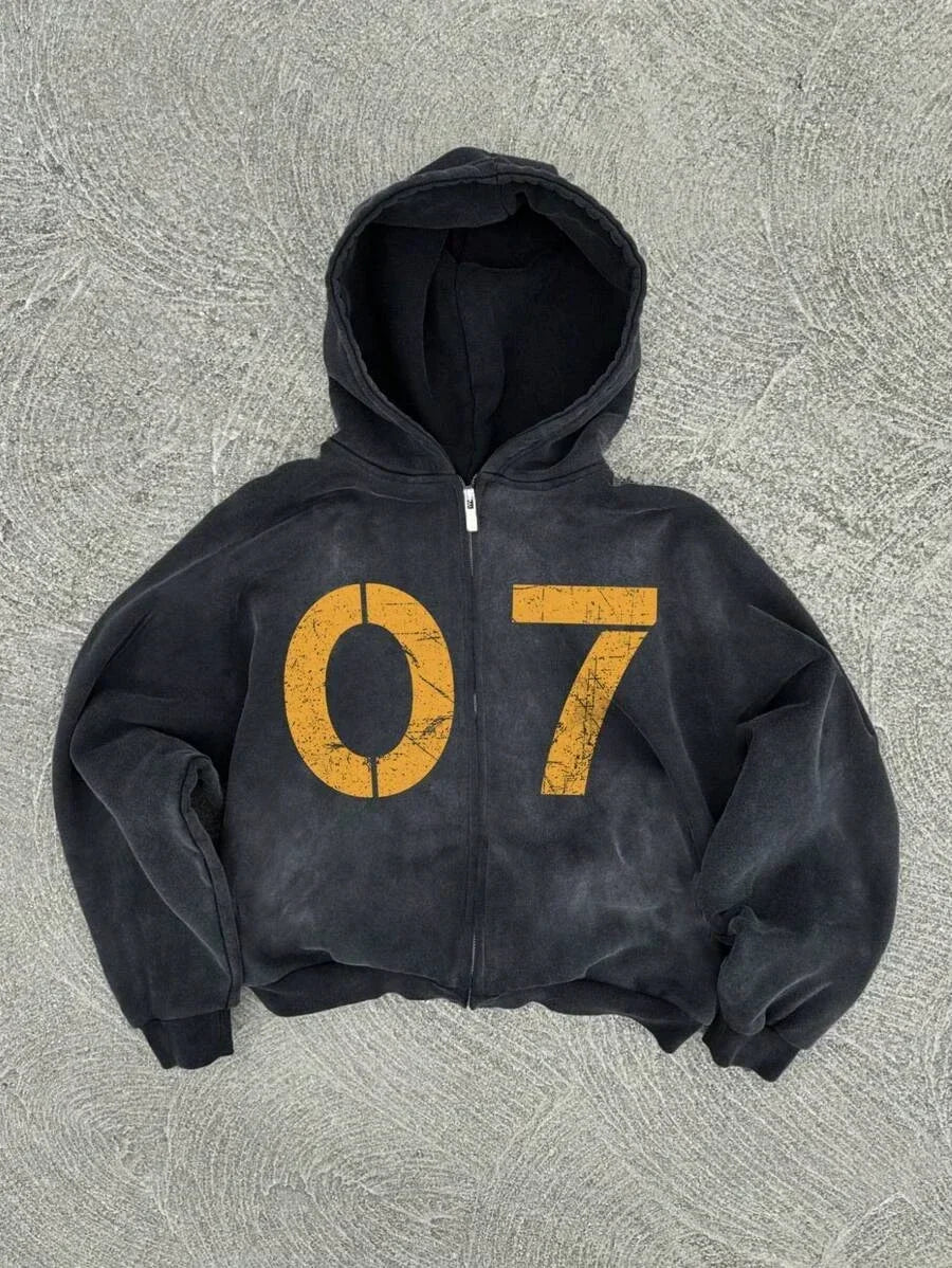 New Trend Hoodie Y2K Personalized Printed Sweatshirt Men's Harajuku Jacket Gothic Zipper Casual Sportswear Loose Fashion Hoodie - ZOOMNSTORE