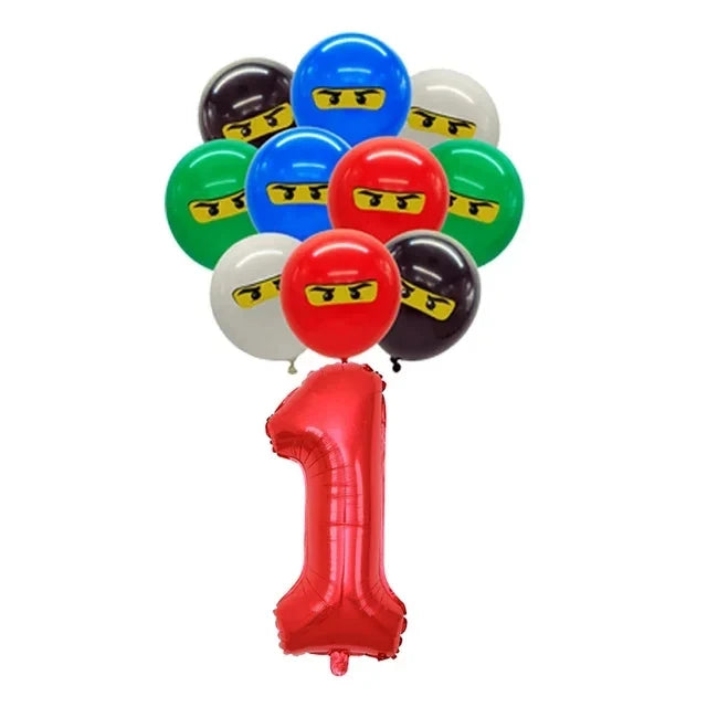 Ninja Birthday Party Supplies - Disposable Tableware Popcorn Plates Balloons Cups for Kids - ZOOMNSTORE