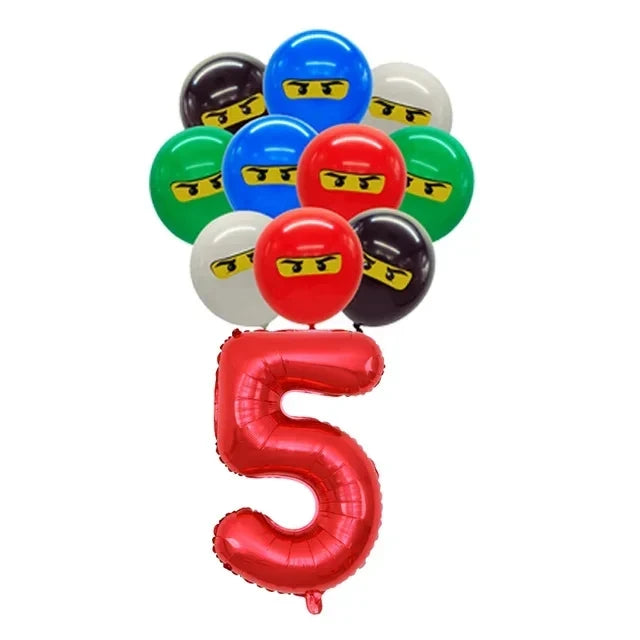 Ninja Birthday Party Supplies - Disposable Tableware Popcorn Plates Balloons Cups for Kids - ZOOMNSTORE