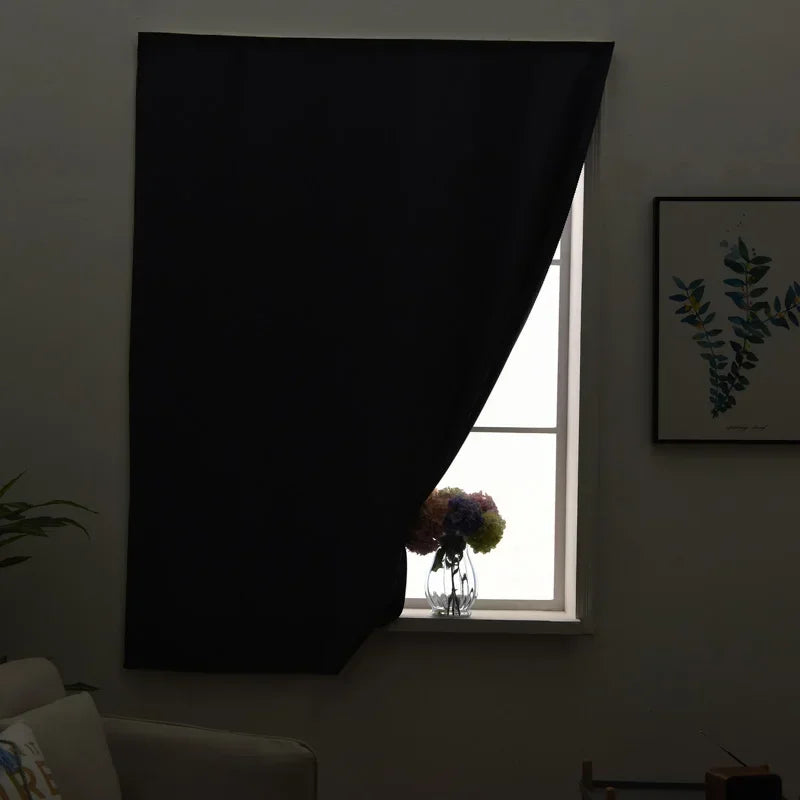 No-Drill Blackout Curtains - Modern Short Curtains for Bay Windows and Doors - ZOOMNSTORE