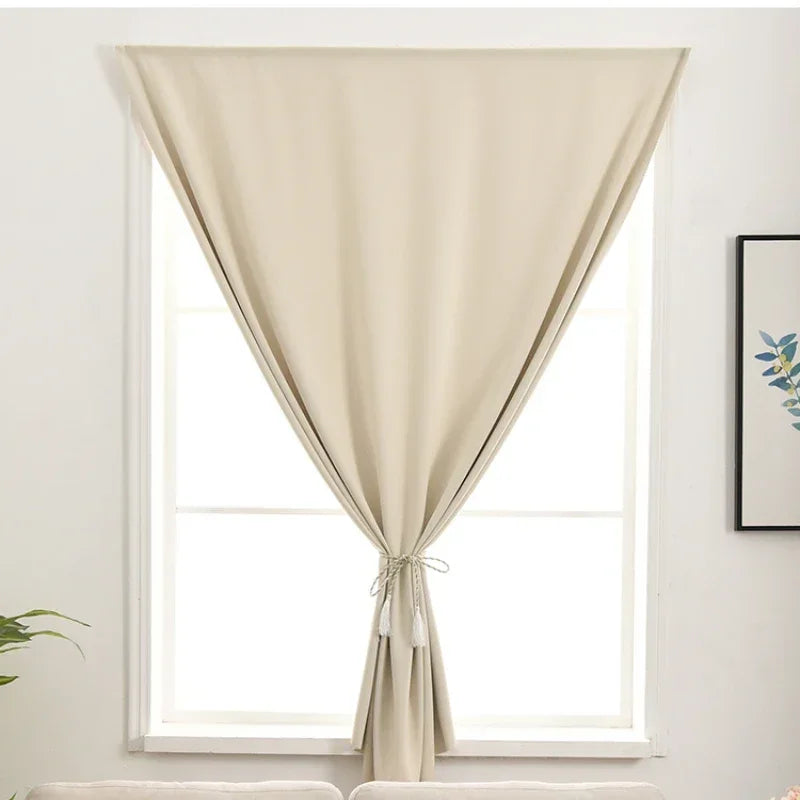 No-Drill Blackout Curtains - Modern Short Curtains for Bay Windows and Doors - ZOOMNSTORE