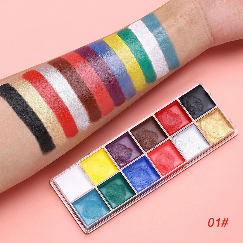 Face Paint Palette Non Toxic Safe Halloween Black White Facial Body Painted Paste Children's Face Paints Makeup Set Beauty Tool - ZOOMNSTORE