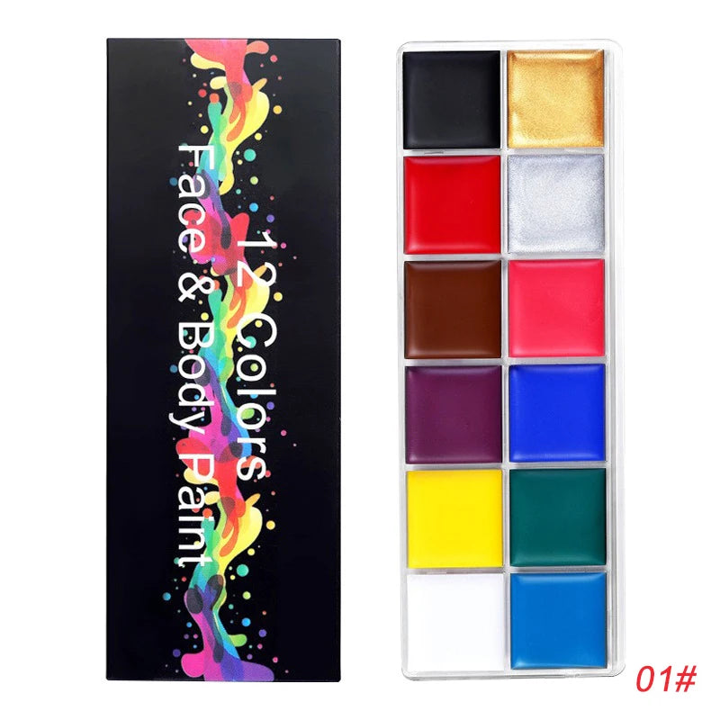 Face Paint Palette Non Toxic Safe Halloween Black White Facial Body Painted Paste Children's Face Paints Makeup Set Beauty Tool - ZOOMNSTORE
