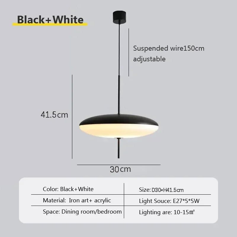 Nordic LED Pendant Light - Flying Saucer Design for Bedroom Living Room Cafe Office - ZOOMNSTORE