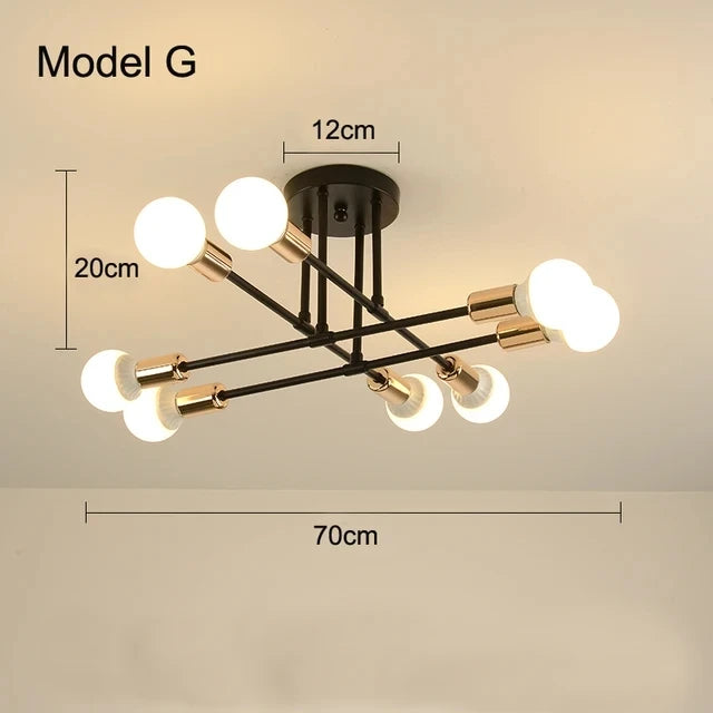 Nordic Minimalist LED Pendant Light - Black Gold Chandelier for Bedrooms Living Rooms - ZOOMNSTORE