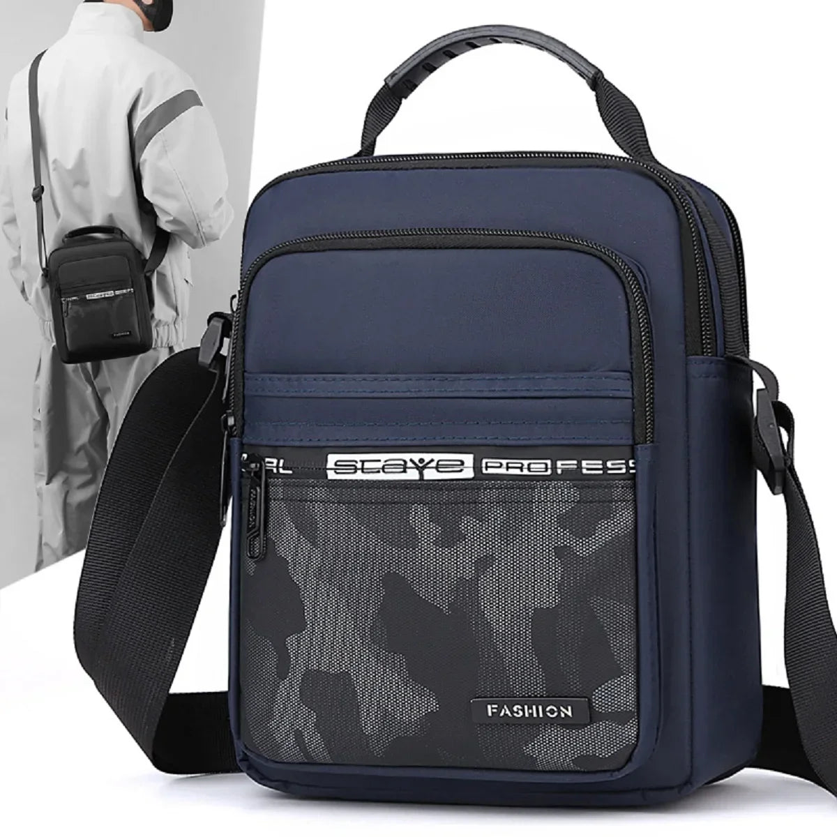 Nylon Shoulder Bag - Office Unisex Casual Satchel with Multiple Pockets for Cell Phone & Documents - ZOOMNSTORE