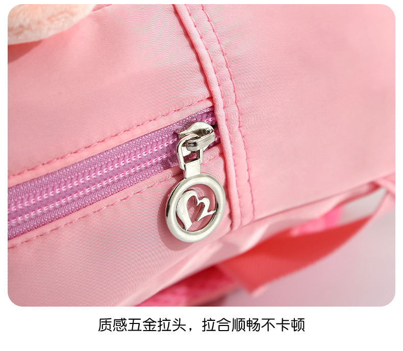 Plush 3D Rabbit Backpack - Cute Cartoon School Bag for Kids