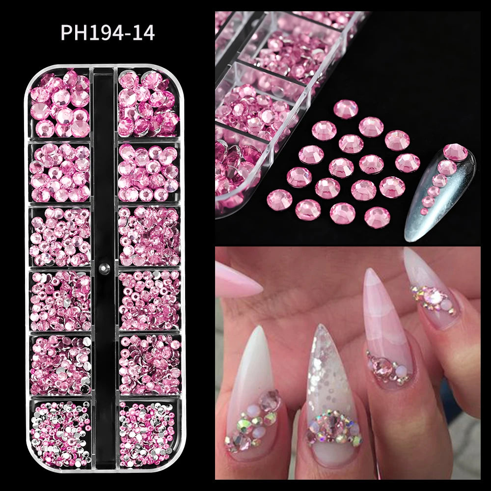 Ocean Gold Nail Art Charms - 3D Shell Seahorse Starfish Pearl Gems Studs - ZOOMNSTORE