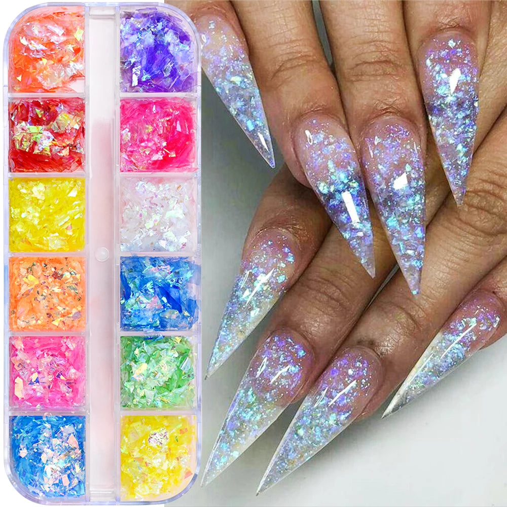Ocean Gold Nail Art Charms - 3D Shell Seahorse Starfish Pearl Gems Studs - ZOOMNSTORE
