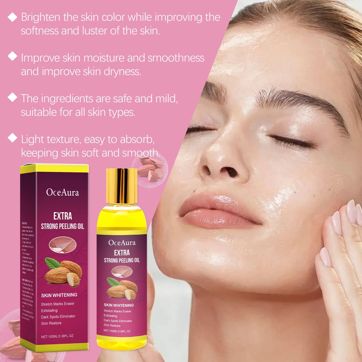 Oceaura Body Exfoliating Oil - Moisturizing Peeling Oil for Dead Skin Dark Spot Removal - ZOOMNSTORE