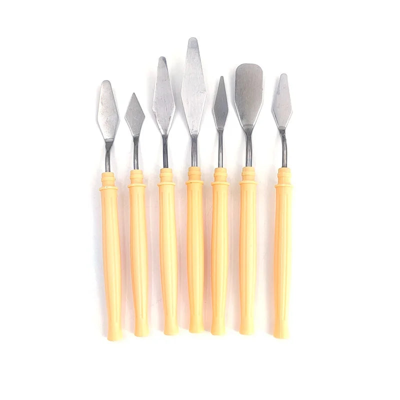 Oil Paint Knife Set - 7pcs Mini Palette Baking Spatula for Cake Design and Clay Sculpting - ZOOMNSTORE