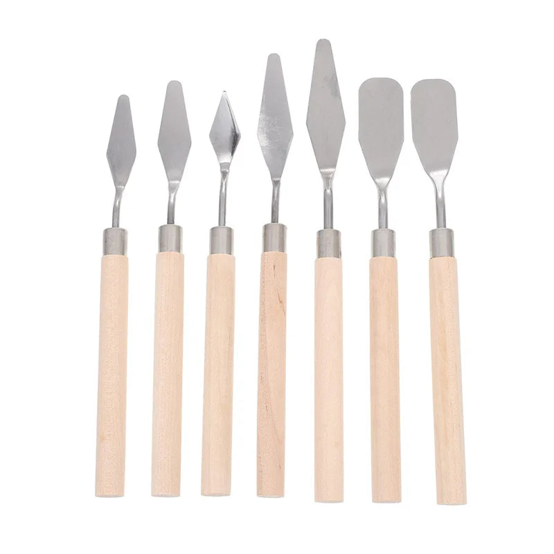 Oil Paint Knife Set - 7pcs Mini Palette Baking Spatula for Cake Design and Clay Sculpting - ZOOMNSTORE
