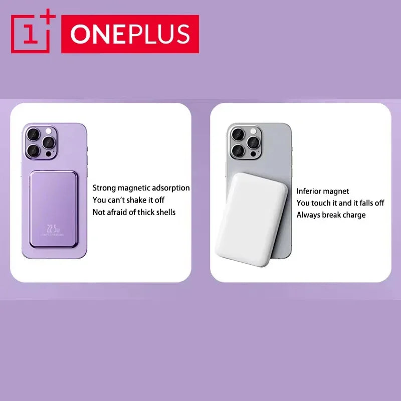OnePlus 50000mAh Magnetic Power Bank Magnet Wireless Ultra Slim Fast Charge Auxiliary Battery Charging For IPhone Samsung Xiaomi - ZOOMNSTORE