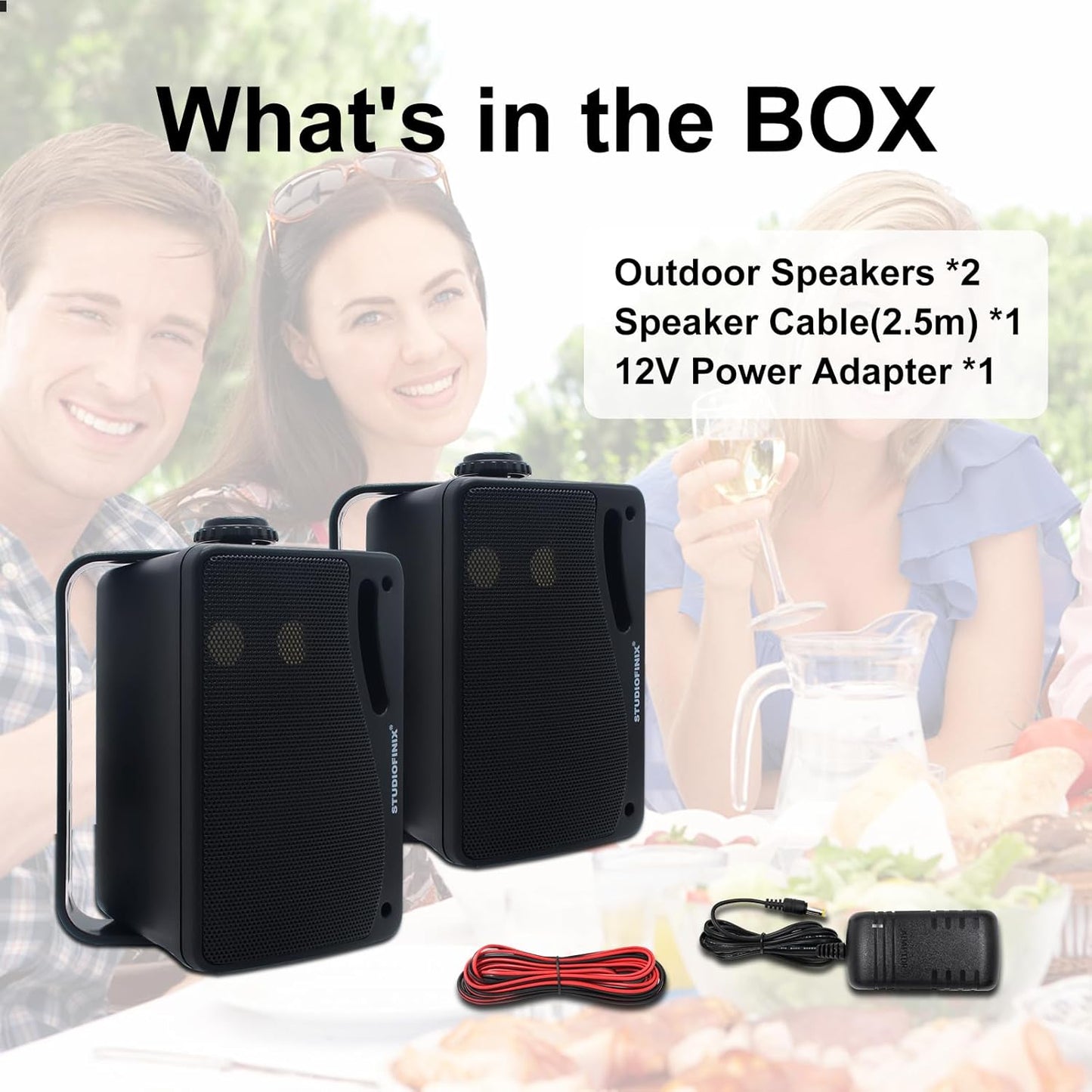 Outdoor Bluetooth Speakers - Waterproof 3 Way Speaker System, Durable Wall Mount - ZOOMNSTORE