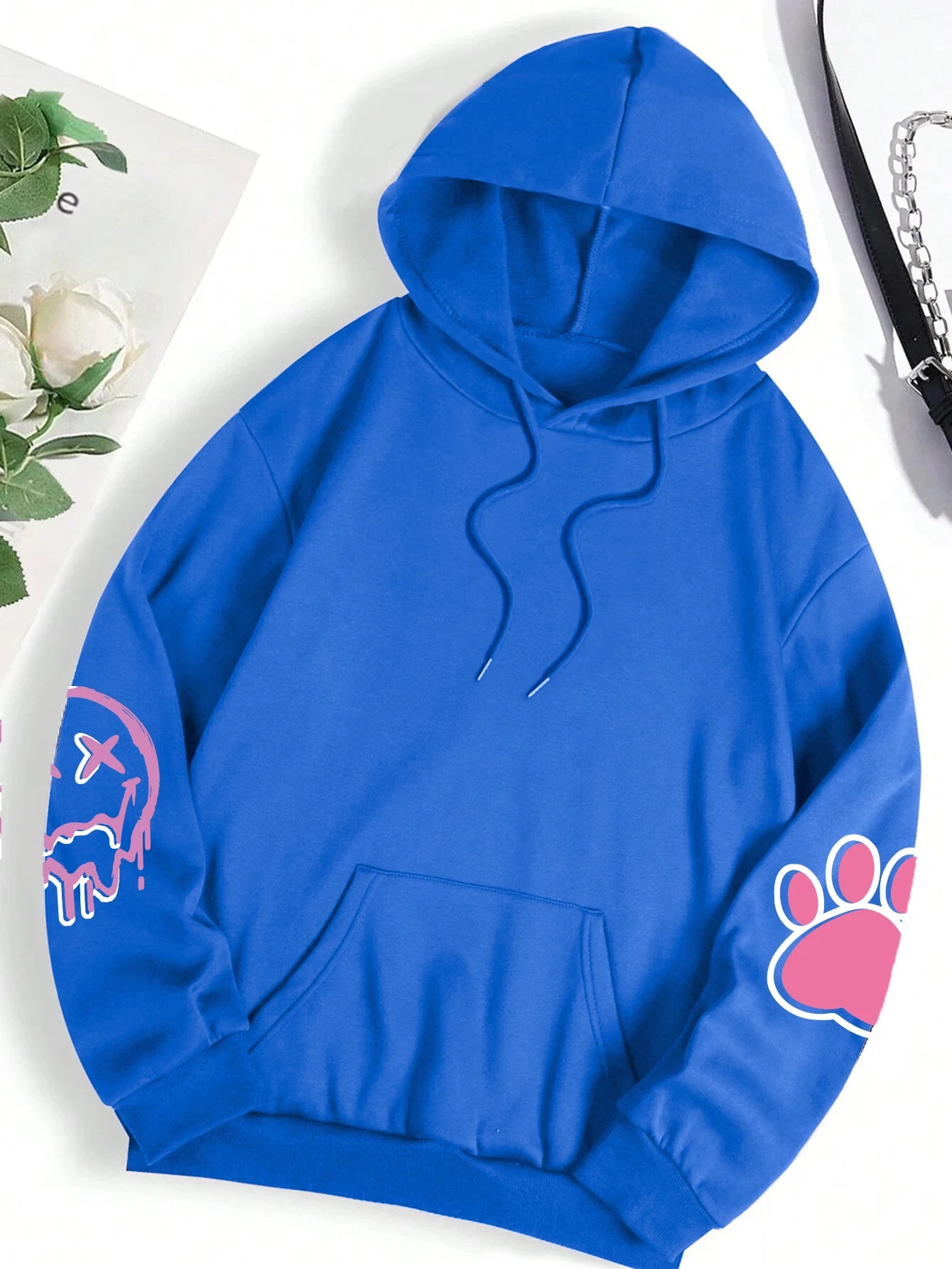 Oversized Hip Hop Hoodie - Casual Printed Fleece Sweatshirt for Women - ZOOMNSTORE