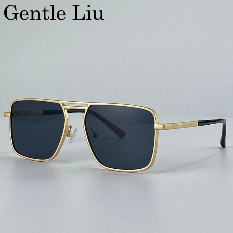 Oversized Square Punk Sunglasses - Retro Steampunk UV400 Eyewear for Men - ZOOMNSTORE