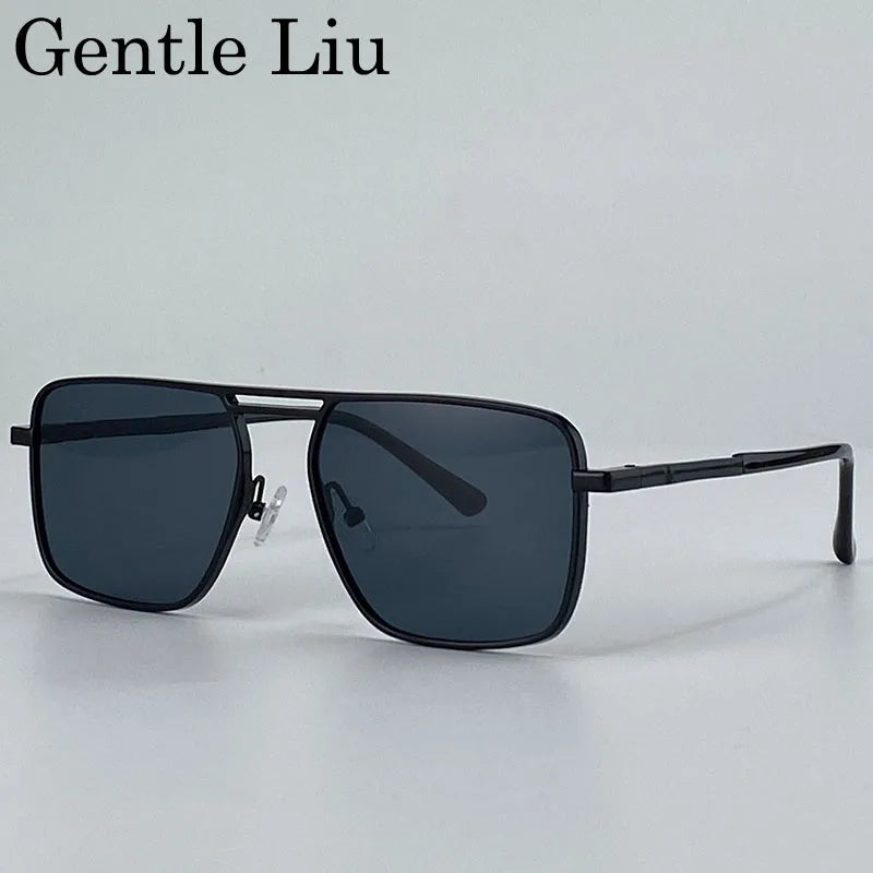 Oversized Square Punk Sunglasses - Retro Steampunk UV400 Eyewear for Men - ZOOMNSTORE