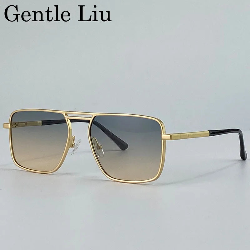 Oversized Square Punk Sunglasses - Retro Steampunk UV400 Eyewear for Men - ZOOMNSTORE