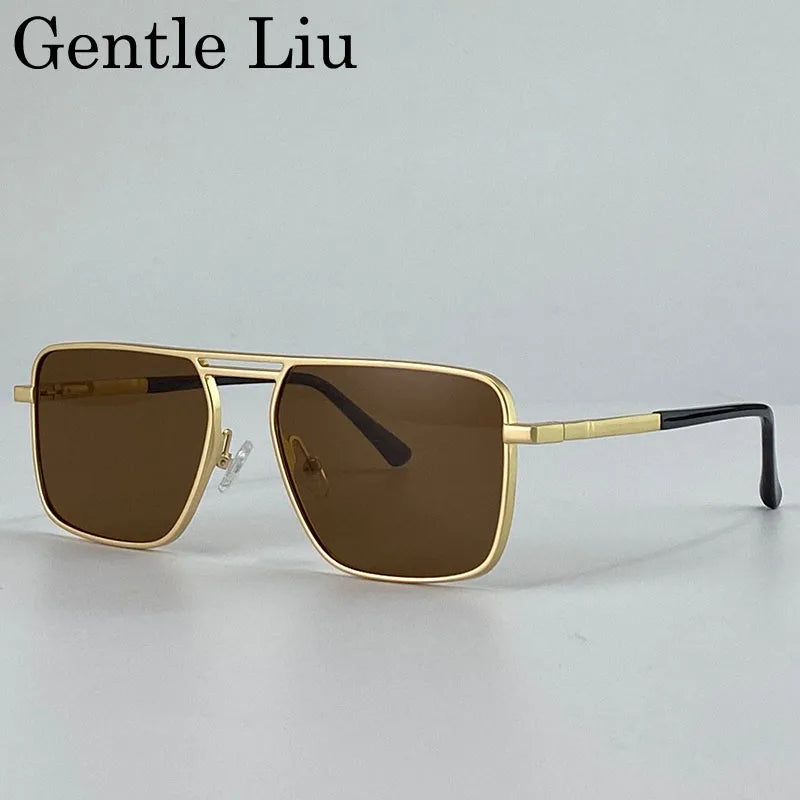 Oversized Square Punk Sunglasses - Retro Steampunk UV400 Eyewear for Men - ZOOMNSTORE