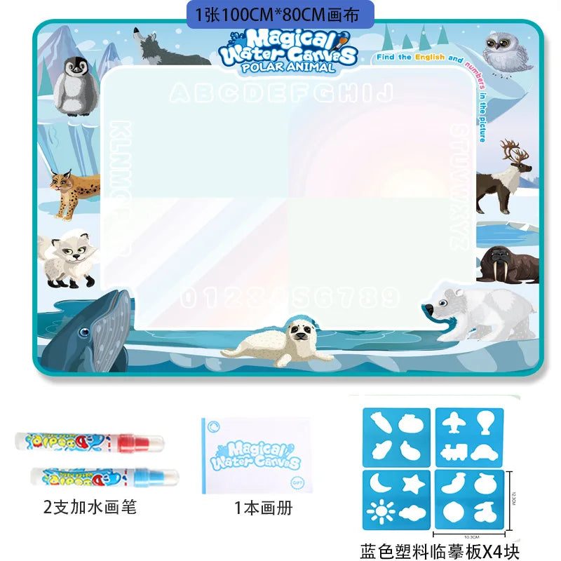 Oversized Water Canvas Pens - Montessori Learning Drawing Blanket for Kids - ZOOMNSTORE