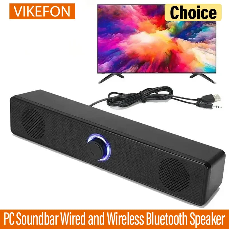 PC Soundbar - Wired Wireless Bluetooth Speaker for TV Gaming - ZOOMNSTORE