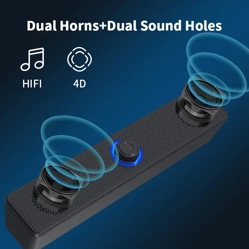 PC Soundbar - Wired Wireless Bluetooth Speaker for TV Gaming - ZOOMNSTORE