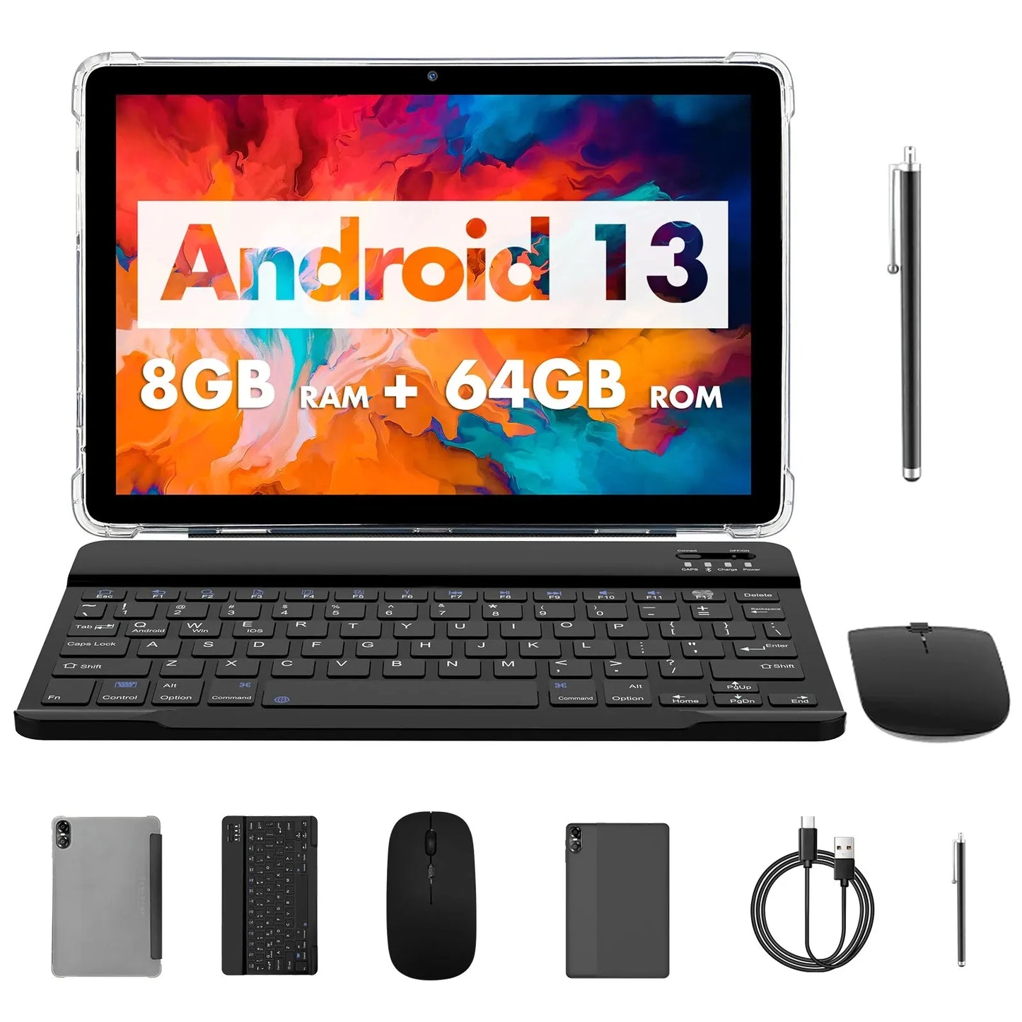 PRITOM TOUCH 10 Plus 10 Inch Android 13 Tablet, 8(4+4)GB+64GB 1TB Expand, WiFi 6, Dual Box Speakers, BT5.0, Google GMS, 2.0GHz - ZOOMNSTORE