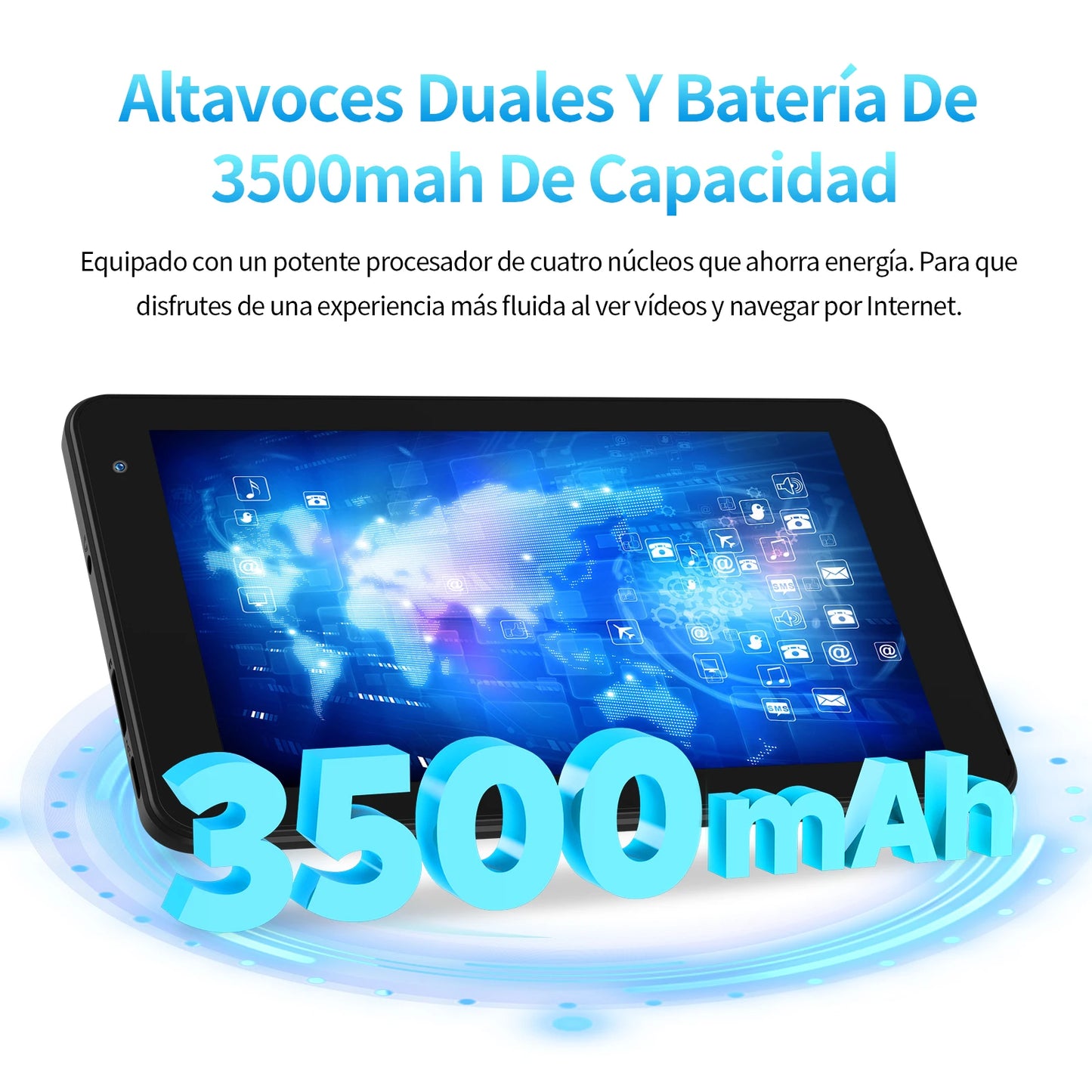 PRITOM 7 Inch Tablet - 32GB Android 11 Quad-Core HD Display Dual Camera WiFi PU Case - ZOOMNSTORE