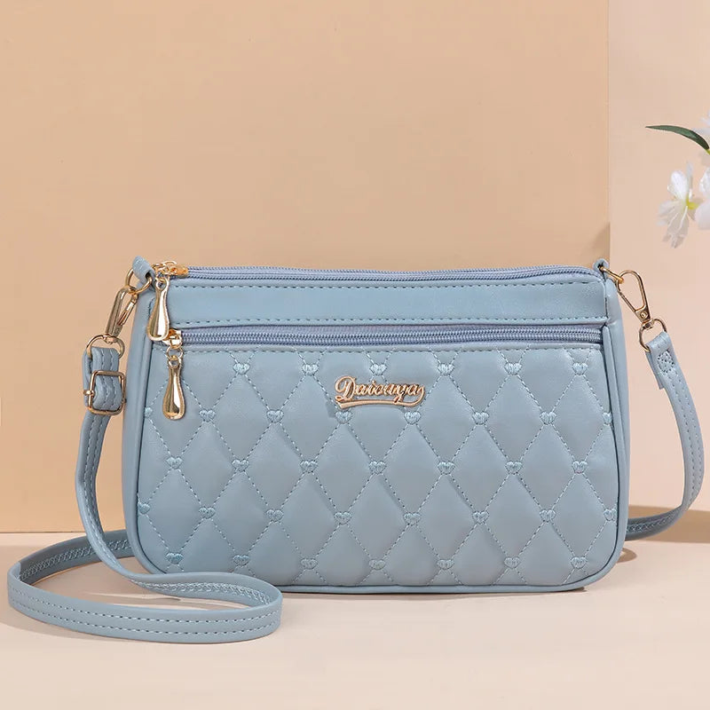 PU Leather Crossbody Bag - Fashionable Embroidered Shoulder Purse for Women - ZOOMNSTORE