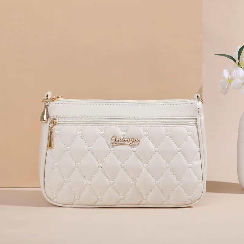 PU Leather Crossbody Bag - Fashionable Embroidered Shoulder Purse for Women - ZOOMNSTORE