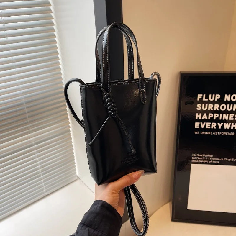 Mini PU Leather Crossbody Bag - Womens Korean Fashion Shoulder Handbag - ZOOMNSTORE