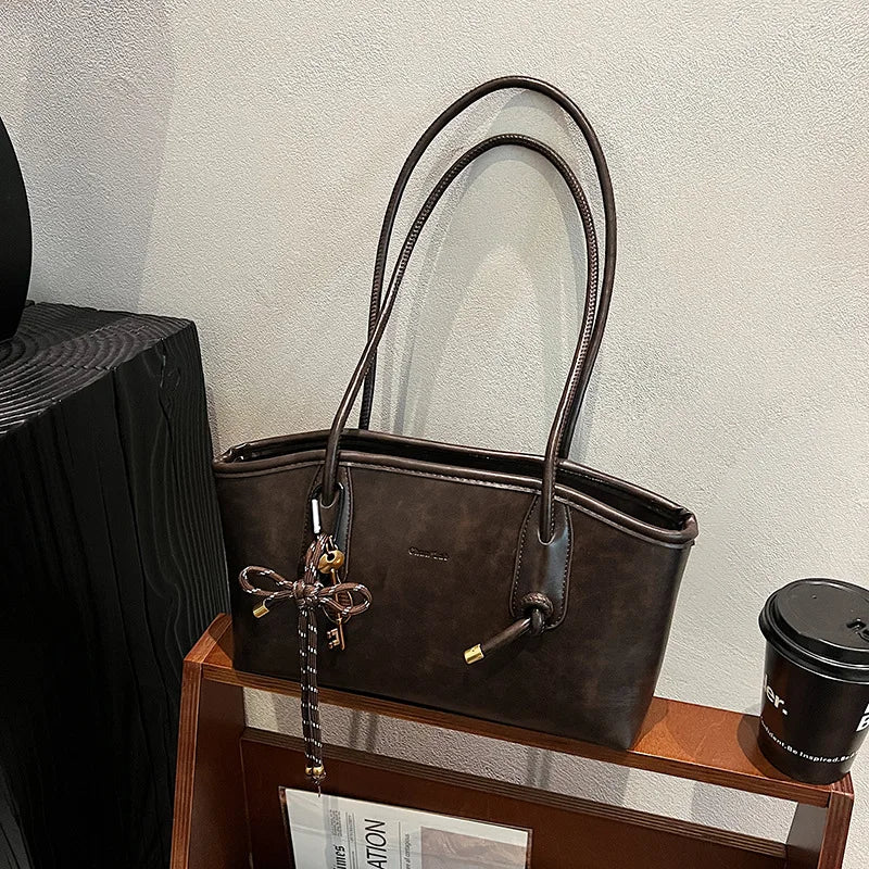 PU Leather Crossbody Bag - Womens Retro Shoulder Tote 2025 Winter Y2K Trend - ZOOMNSTORE