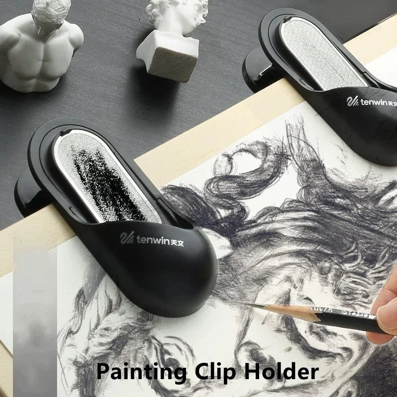Tenwin Professional Pencil Lead Grinder & Spring Clip Folder - Charcoal & Sketch Pencil Sharpener for Artists - ZOOMNSTORE