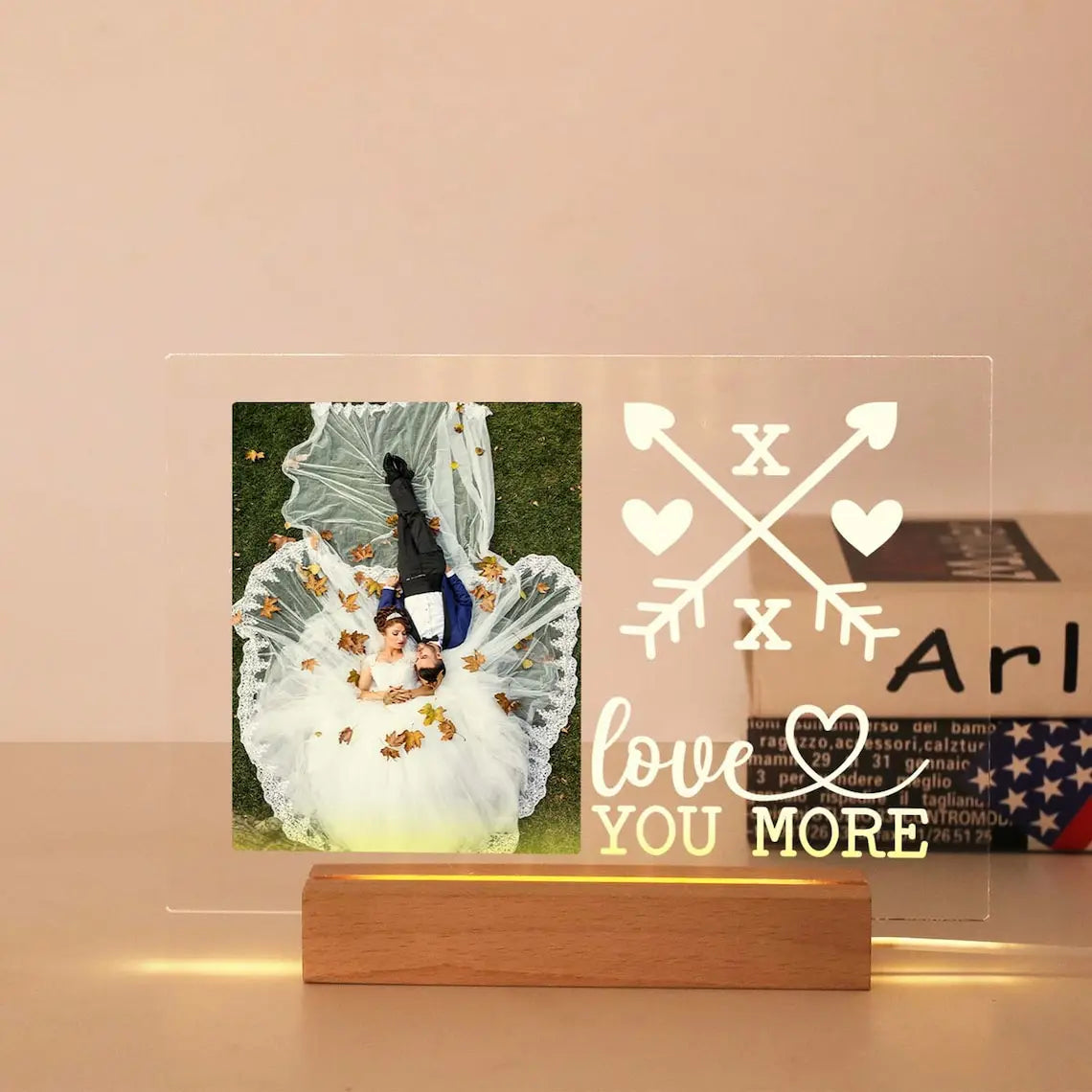 Personalized 3D Night Light - Custom Photo Text Lamp Valentines Day Wedding Birthday Gift 7 Color Options - ZOOMNSTORE