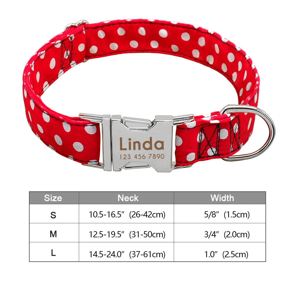 Personalized Engraved Dog Collar - Custom Nylon Pet ID Tag for Small Large Dogs - ZOOMNSTORE