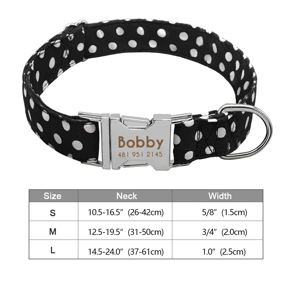 Personalized Engraved Dog Collar - Custom Nylon Pet ID Tag for Small Large Dogs - ZOOMNSTORE