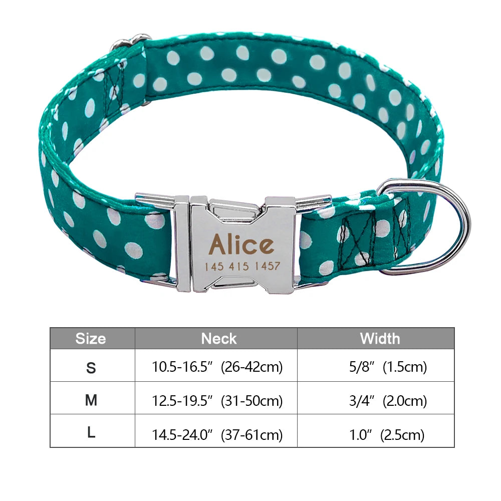 Personalized Engraved Dog Collar - Custom Nylon Pet ID Tag for Small Large Dogs - ZOOMNSTORE